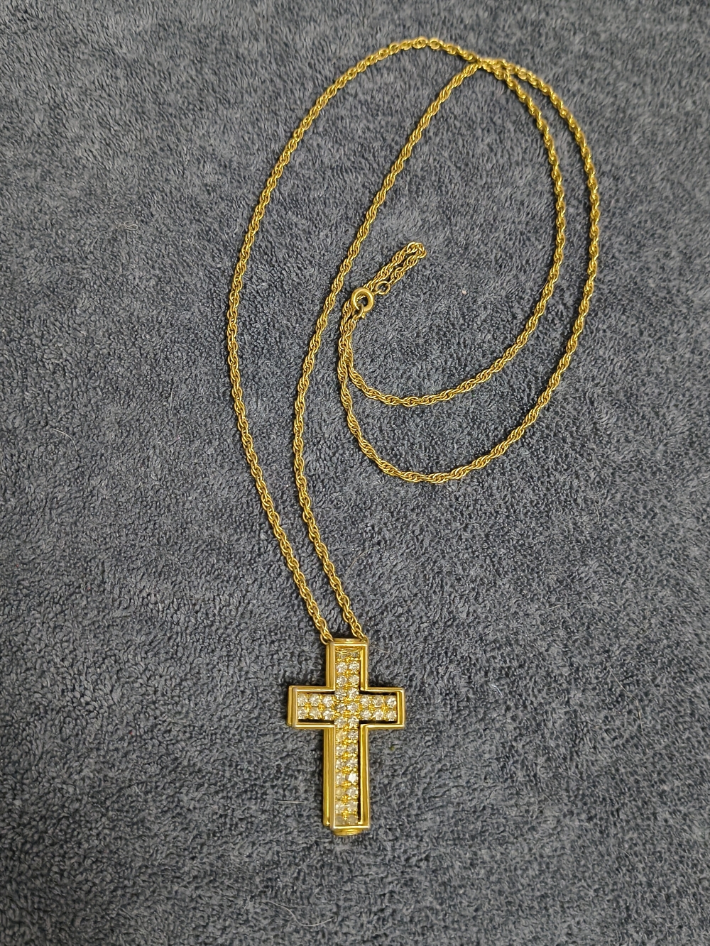 Gold Crystal Cross Pendant Necklace - Women's Jewelry